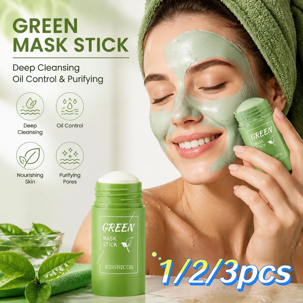 Green Tea Cleansing Clay Mask - 1/2/3pcs Green Tea Mask Deep Cleansing
