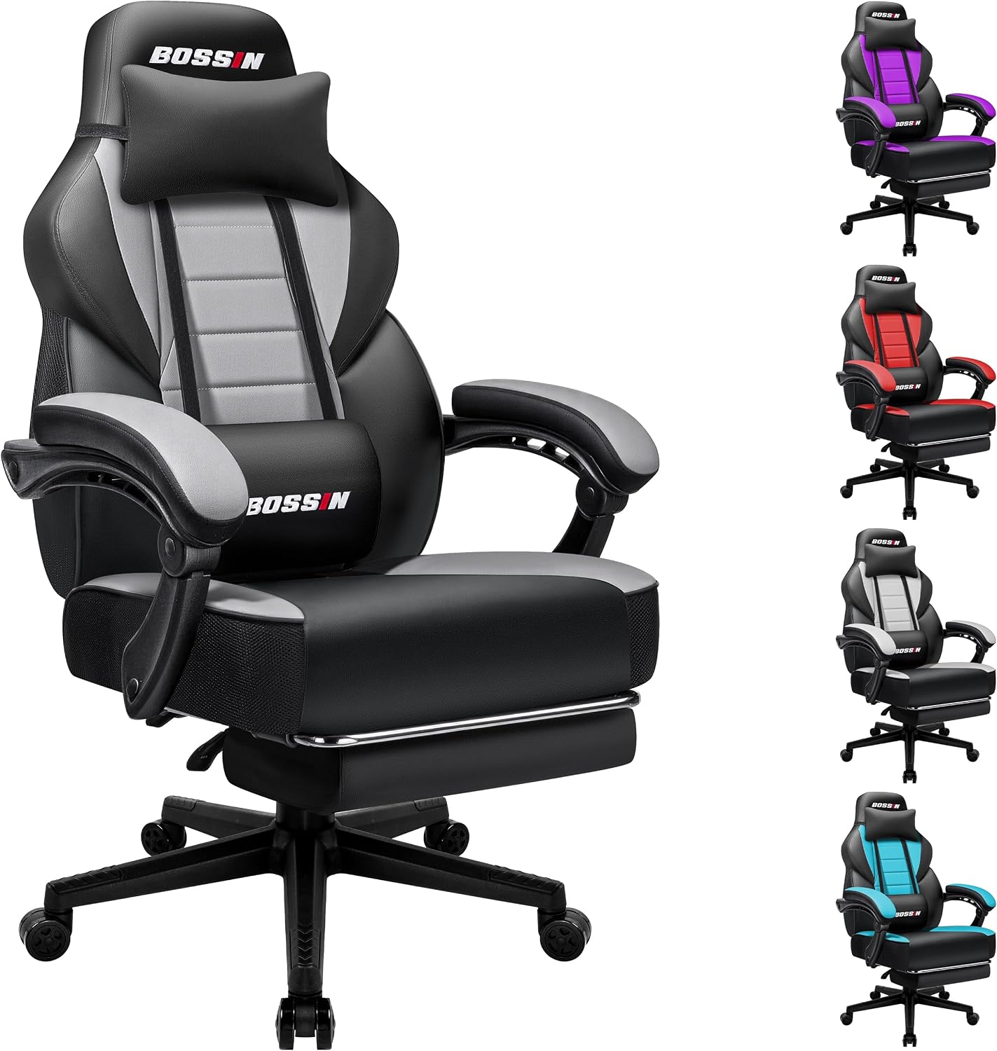 Massage - Gaming Chair with Massage, Ergonomic Heavy