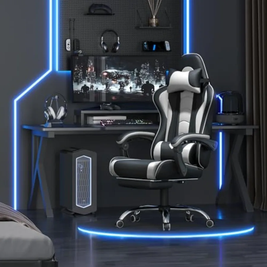 Gaming chair with footrest, ma - đánh giá và giá Massage