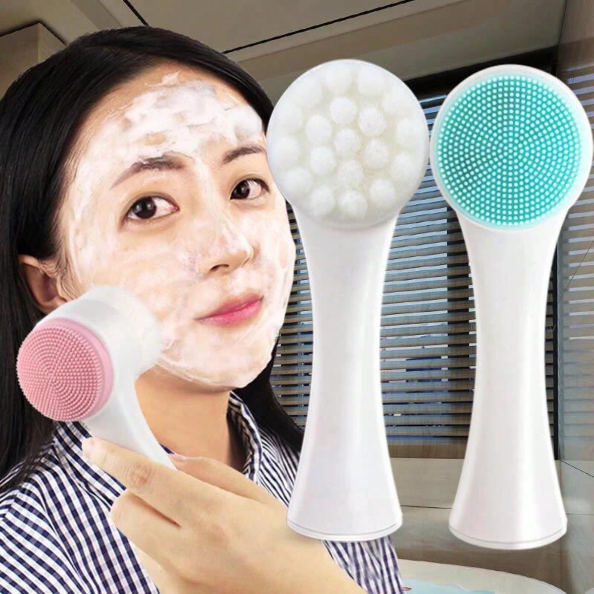 Double Sided Facial Cleanser S - đánh giá và giá Silicone Face Scrubber Electric