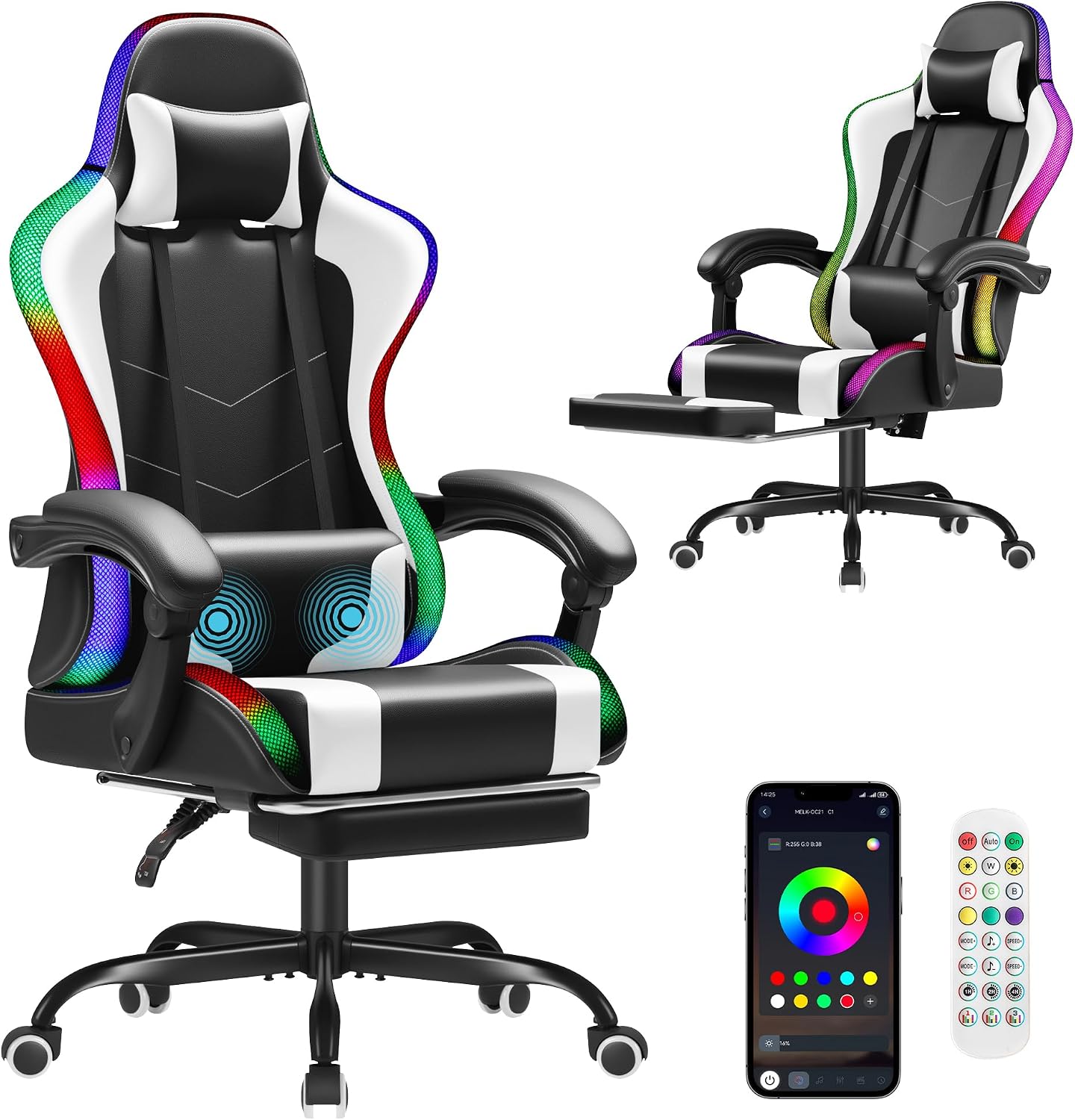 Homall Gaming Chair, Ergonomic - đánh giá và giá Massage