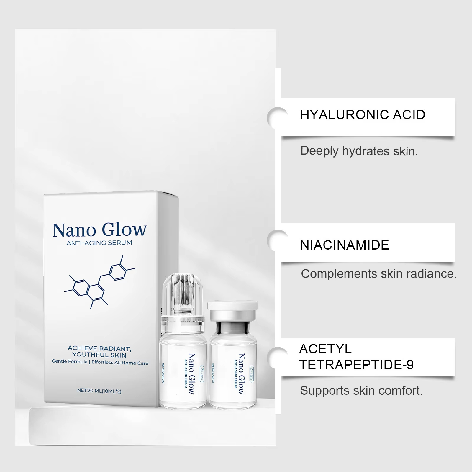2*10ML Facial Hyaluronic Acid  - đánh giá và giá Hyaluronic Acid Facial Serum
