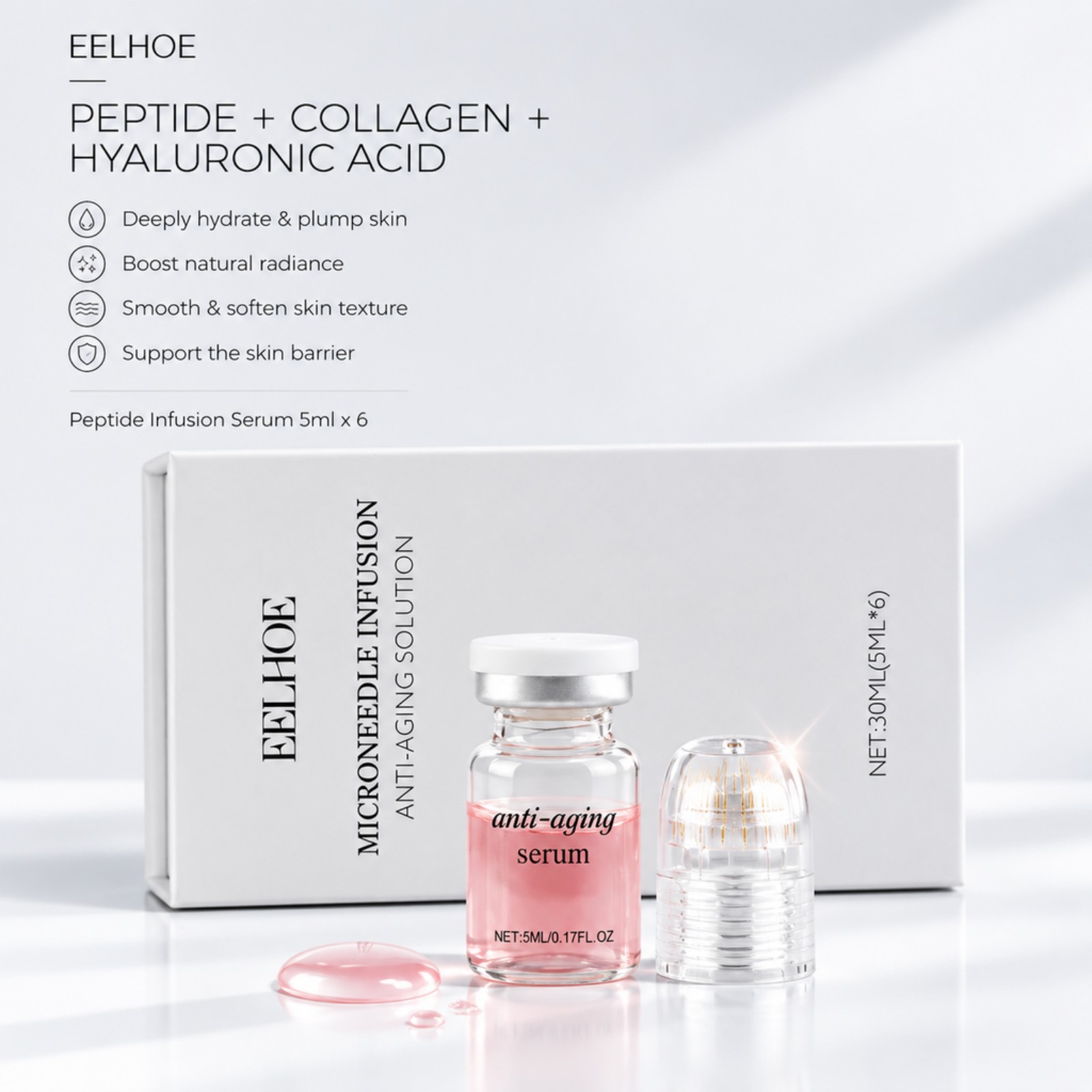 0.2mm Microneedle Serum Kit 6  - đánh giá và giá Hyaluronic Acid Facial Serum